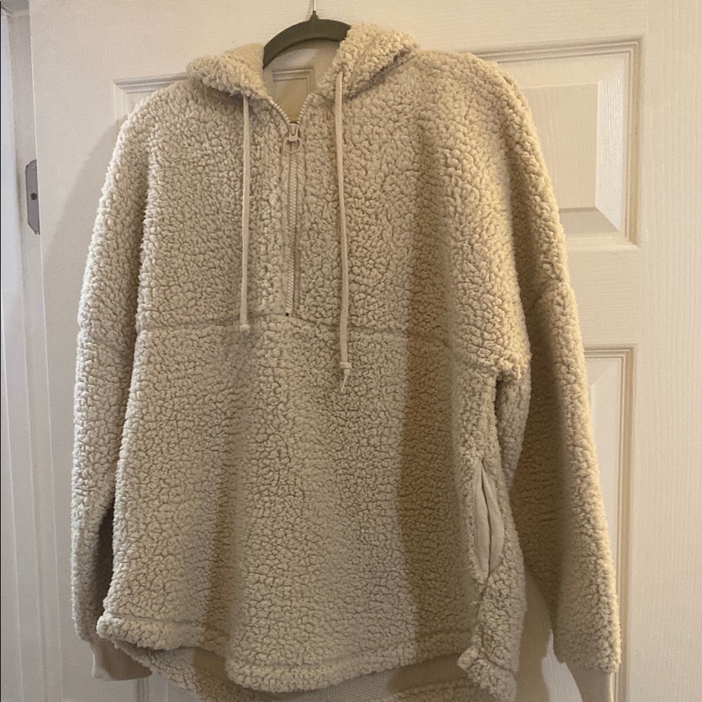 Cream Sherpa Hoodie